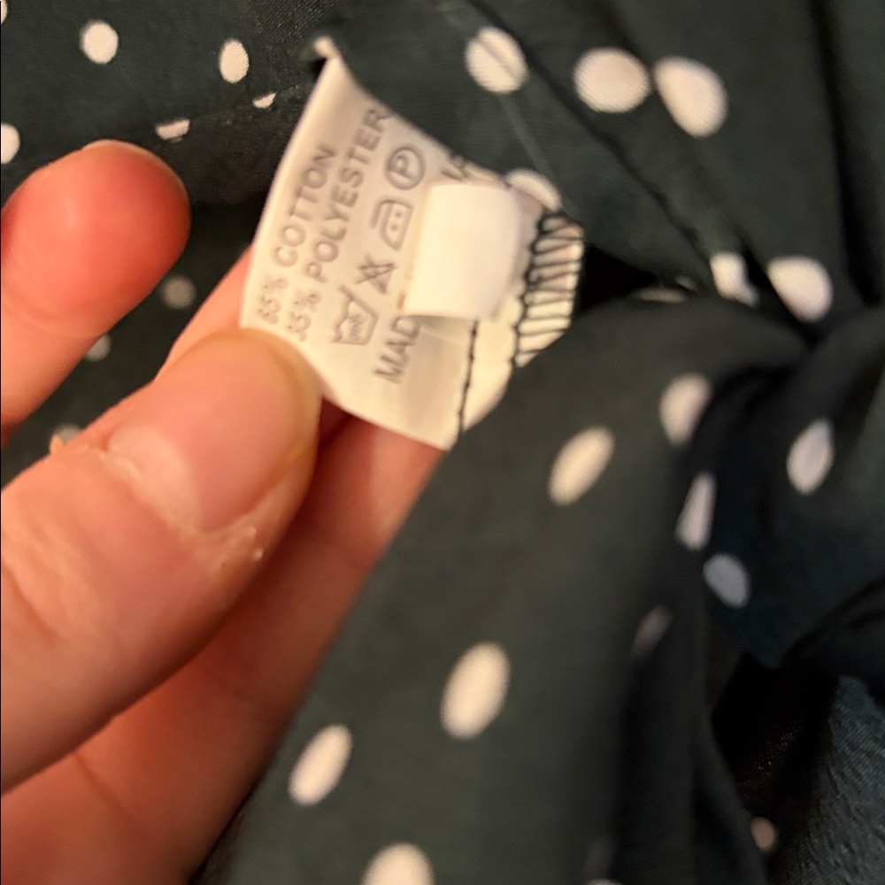 Amazon Green Polka Dot Tie-Front Blouse - Picture 2 of 4